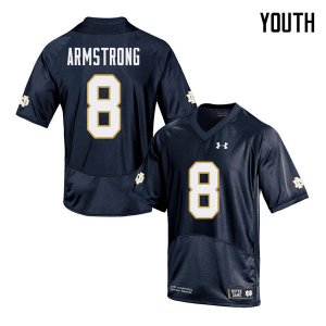 Notre Dame Fighting Irish Youth Jafar Armstrong #8 Navy Under Armour Authentic Stitched College NCAA Football Jersey XKD3599RF